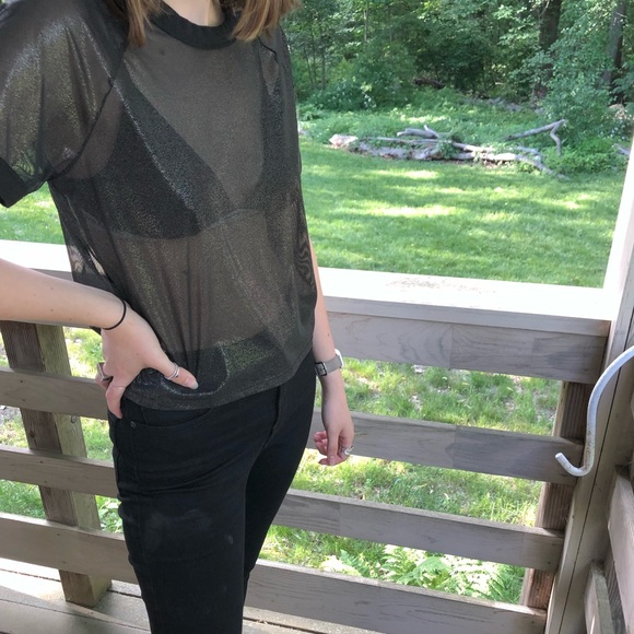 PINK Victoria's Secret Tops - PINK Sheer Tee Crew Neck Short Raglan Sleeve Size M